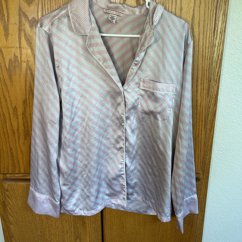 Victoria's Secret Pink and Gray Striped Shirt